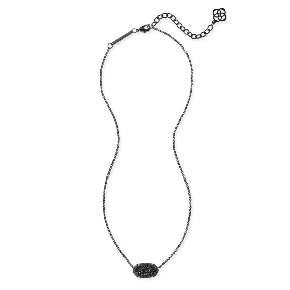 NWOT Kendra Scott “Elisa” Gunmetal Black Drusy Necklace